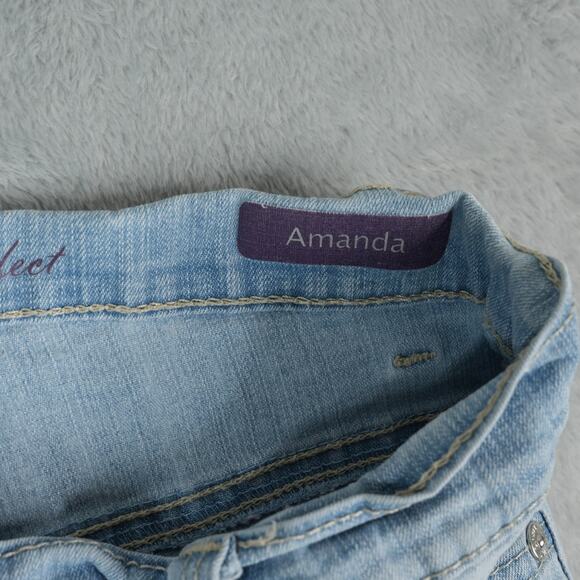 Gloria Vanderbilt Capri Jeans Womens 6P Blue Demin Amanda Light Wash Rhinestones - Picture 4 of 11